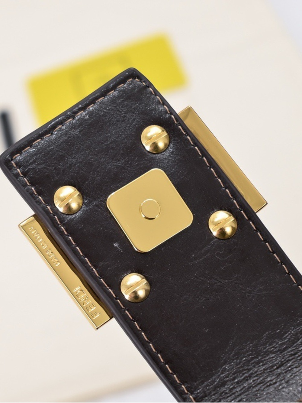 Fendi Brown and Black FF Logo Shoulder Bag with Gold Buckle - Picture 2 of 8